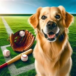 Baseball dog photo.