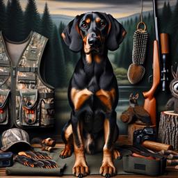 Black and Tan Coonhound dog photo.