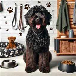 Black Russian Terrier dog photo.