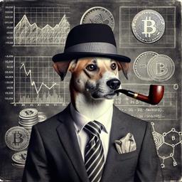 Cryptocurrency dog photo.