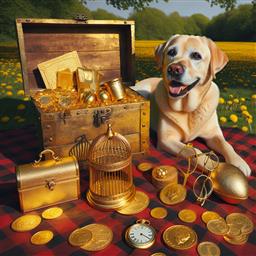 Gold dog photo.