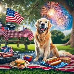 Independence Day dog photo.
