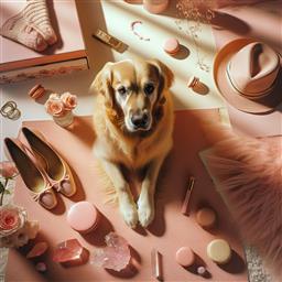 Pink dog photo.