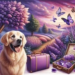 Purple dog photo.