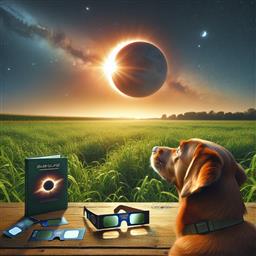 Solar Eclipse dog photo.