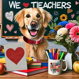 Teacher Appreciation Week dog photo.
